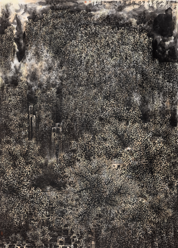 溪山过雨瀑声宣