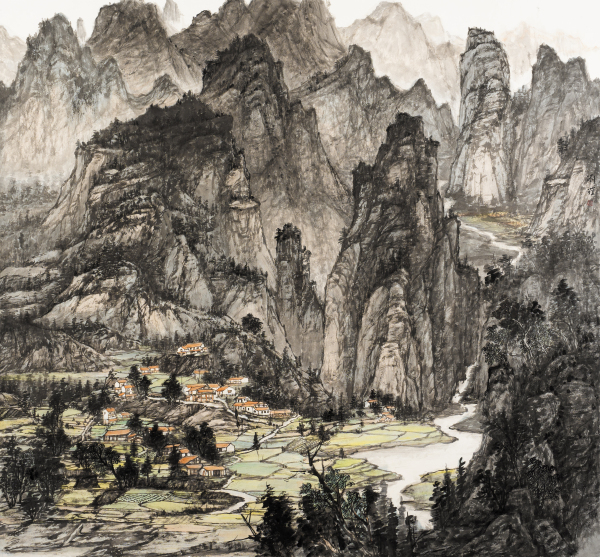 雨过山峰泼濃黛