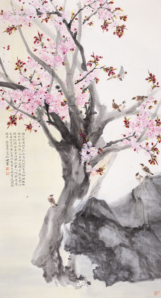 麻雀枝头戏春风