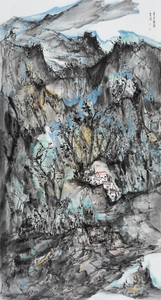 暮天屏上春山碧