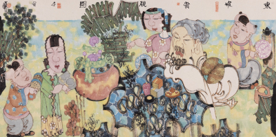 东坡赏砚图