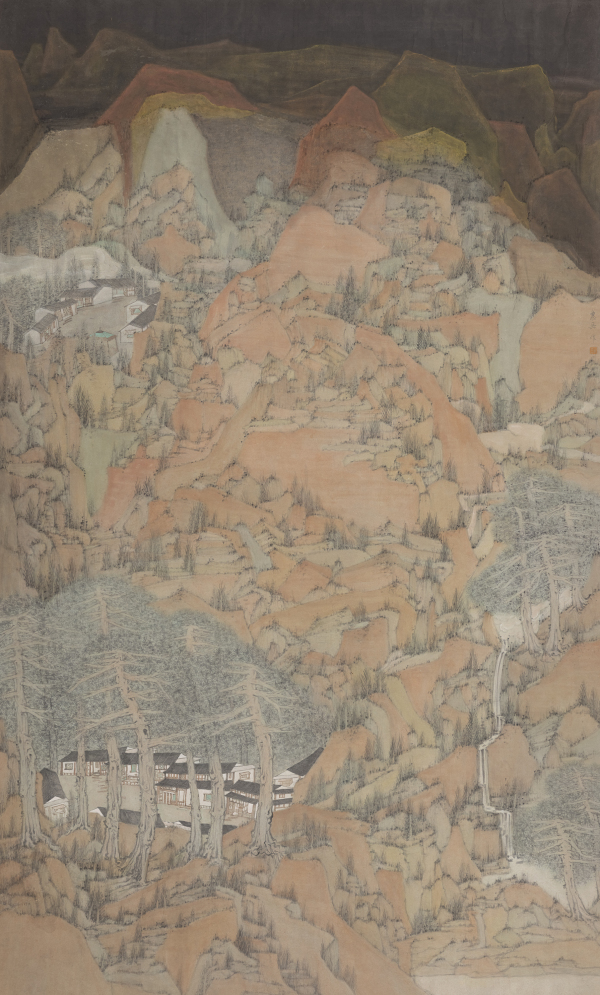 翠影丹岩绕村居