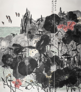 闲风邀雨润莲池