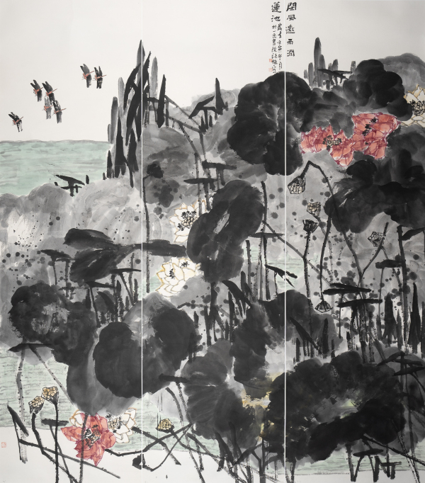 闲风邀雨润莲池