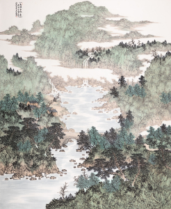 一流溪水绕家山