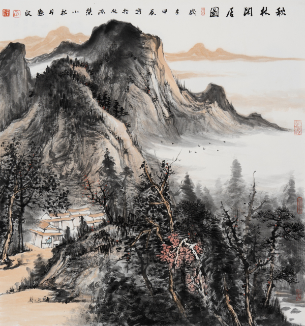 秋村闲居图