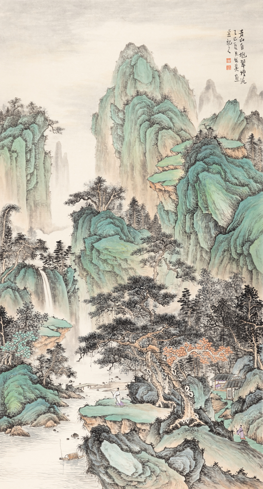 青山自抱翠烟流