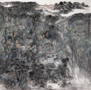 晴岚壁立翠凝流