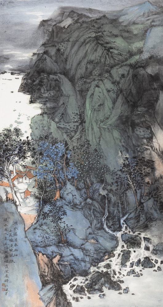 涧水潺涓春雨细