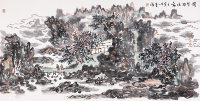 携琴探幽图
