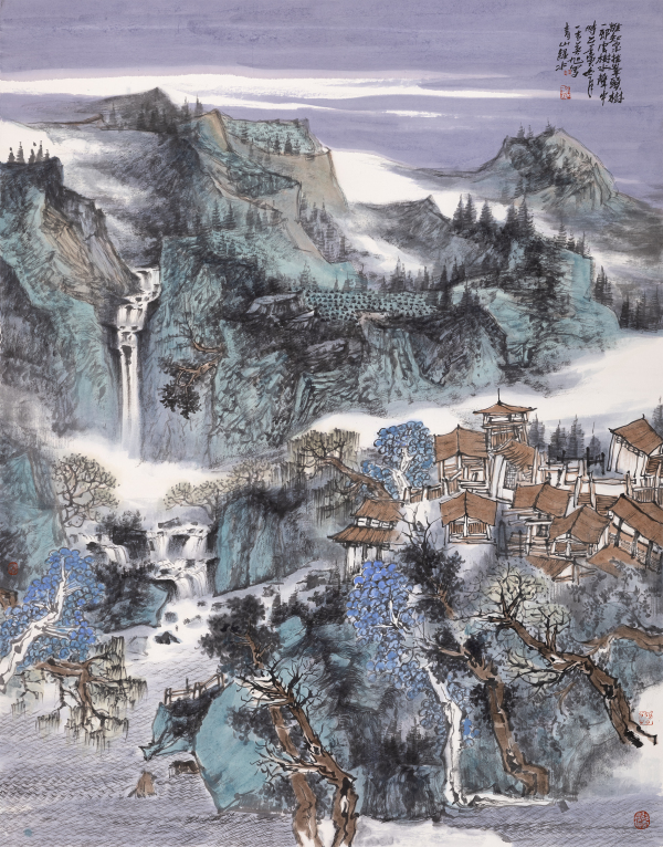 谁知泉挂峰头树