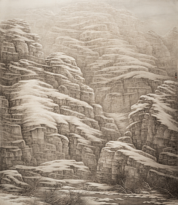 大岳积雪图