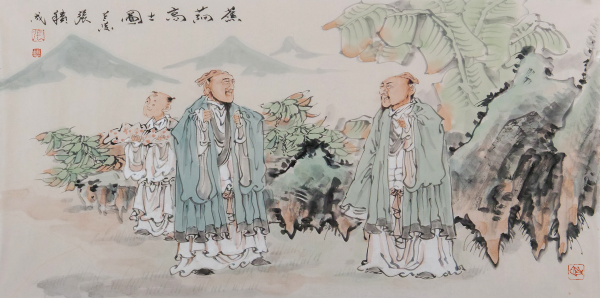 蕉荫高士图