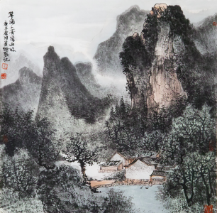 翠涌千峰宿雨收