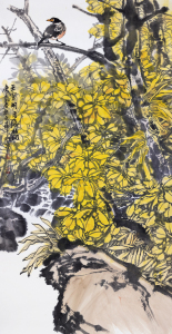 天空明月隐林间