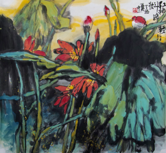 红艳轻匀斗晓妆