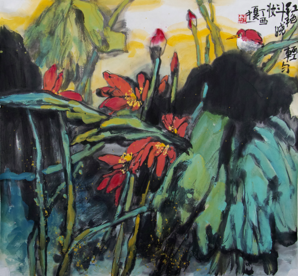 红艳轻匀斗晓妆